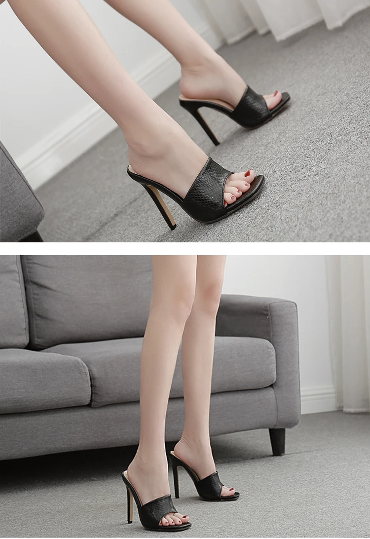 Eilyken/ модный дизайн; туфли без задника на высоком каблуке 11,5 см с квадратным носком; модель года; сезон лето; модные белые шлепанцы без задника; модельные женские туфли