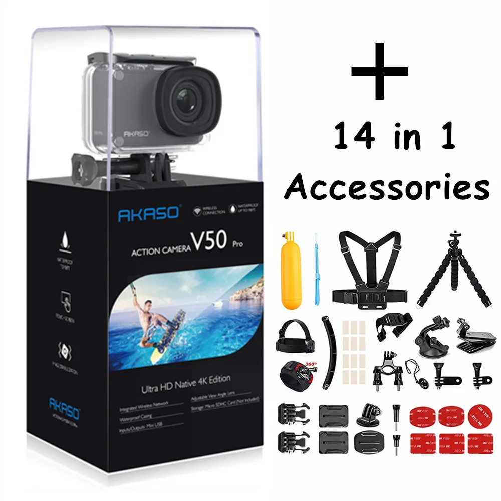  AKASO V50 PRO 4K Cam 30FPS Touch Screen WIFI Outdoor Sport Action Camera With Els Ultra HD Waterpro