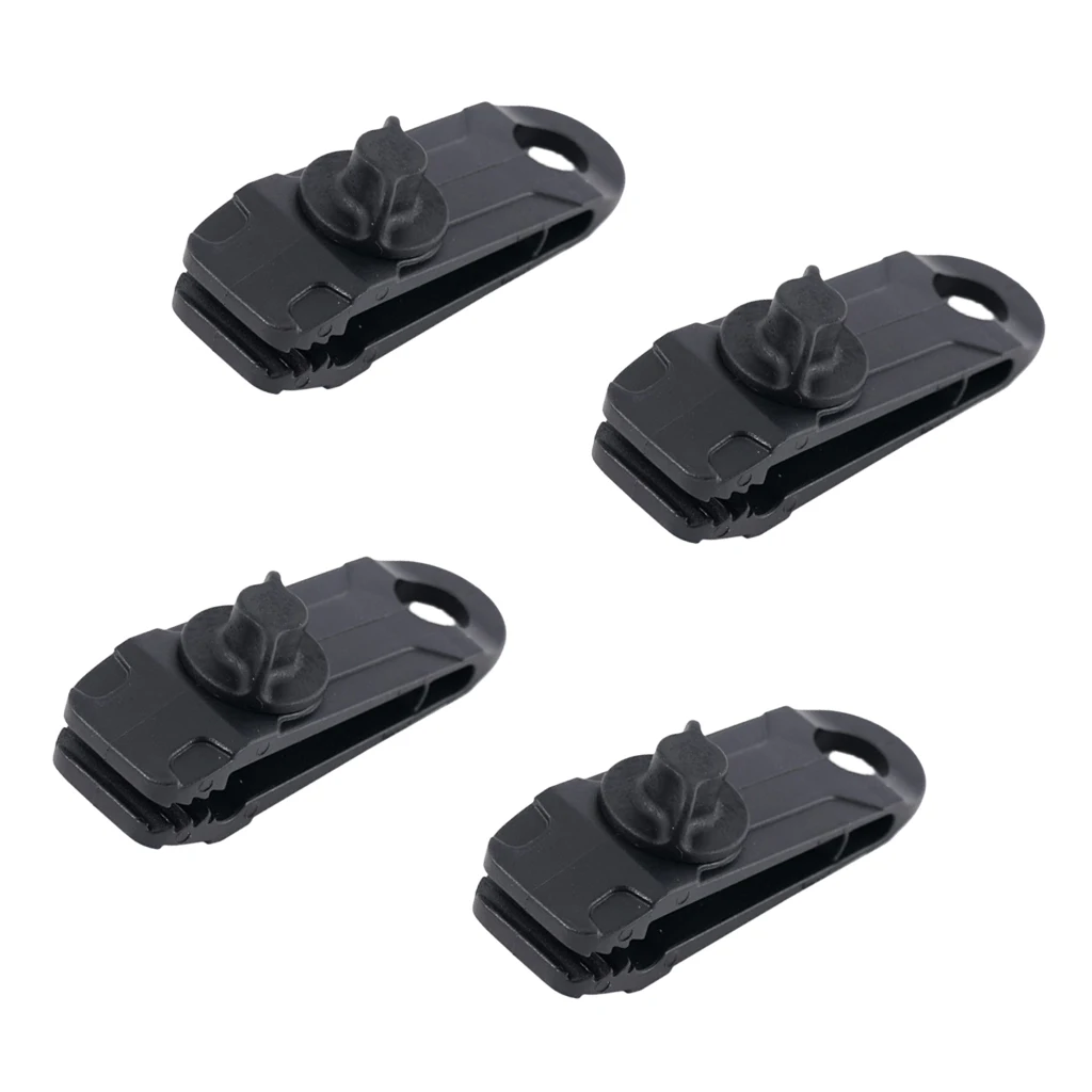 

4 Pieces/ Set Heavy Duty Tarp Clips Tent Awning Clamp Car Boat Cover Tie Down Snap Outdoor Camping Guy Line Rope Tools