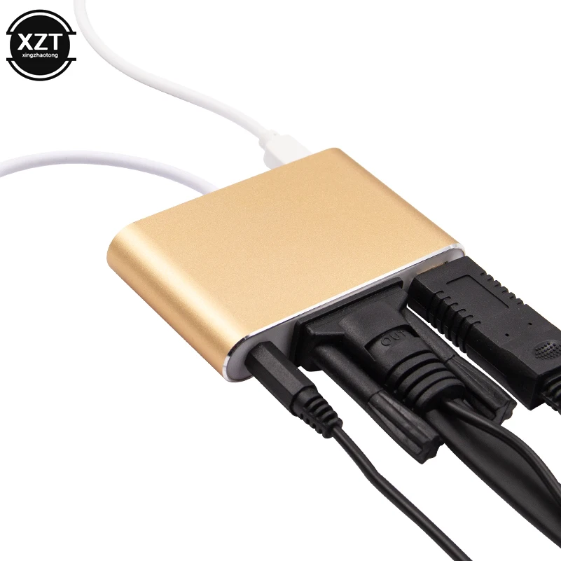 4 In1 Digital Audio Video HDTV Converter Lighting to HDMI-Compatible VGA AV Adapter for I Phone Xs X XR 8 7 to TV USB Cable vga cable adapter,vga to av converter,vga to hdtv adapter