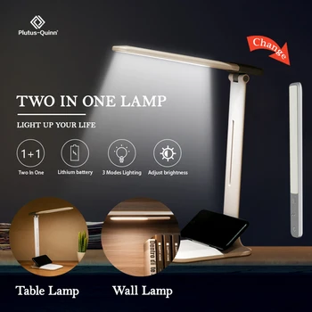 

2020 New Two-in-One Detachable LED Desk Lamp 3 Mode Lighting Brightness Rechargeable USB Learning Table Lamp for Study