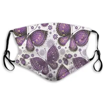 

Dust Mask Butterflies with Paisley Motif On Wings Flowers 3D Print Face Mask with Carbon Filters Washable for Travel