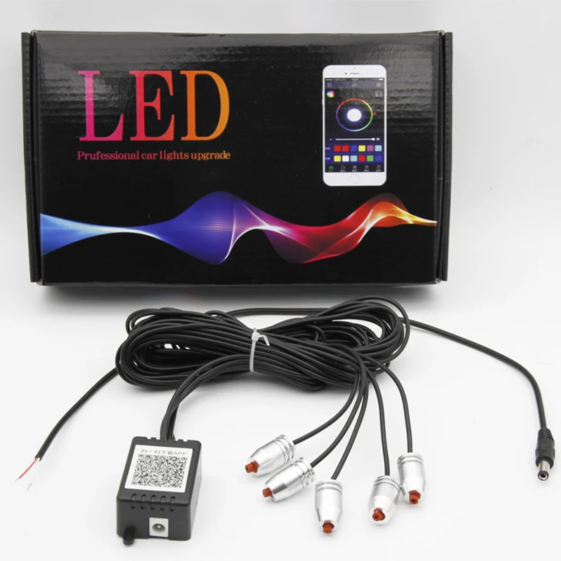 

Car RGB Neon EL Light LED Strip Light 6M Rope Tube Sound Bluetooth Phone APP Control for Andriod IOS Atmosphere Decoration Lamp
