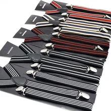 2,5 см унисекс клип-на подтяжки для мужчин/женщин эластичные подтяжки в полоску рисунок эластичный Y-back подтяжки