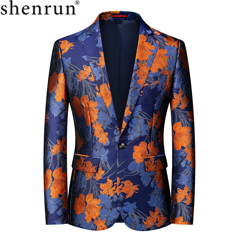 

Shenrun Men Casual Blazers Party Prom Banquet Fashion Slim Wedding Suit Jacket Ball Stage Costume Nightclub Singer Host Dancer