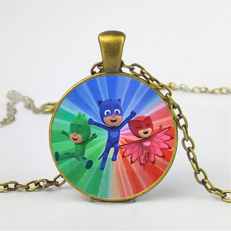 PJ Masks Costume Necklace Anime Cartoon Accessories Pendant Catboy Owlette Gekko Toys Pj Mask Juguete Time Gem Sweater Chain S63 - Цвет: 18