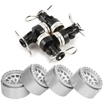 

4PCS Metal 1.9 Beadlock Wheel Rim Hub & 4Pcs netic Stealth Invisible Body Post Mount Contact Shell Column + Clips