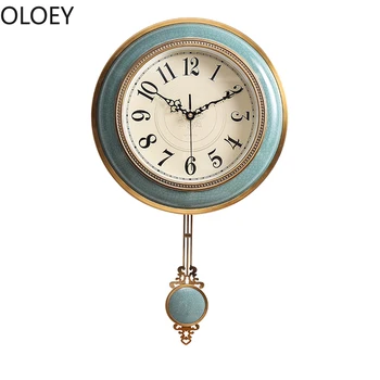 

Large Wall Clock Luxury Metal Living Room Home Decor Wall Watch Pendulum Clocks Wall Vintage Home Decor Kitchen Wall Clocks