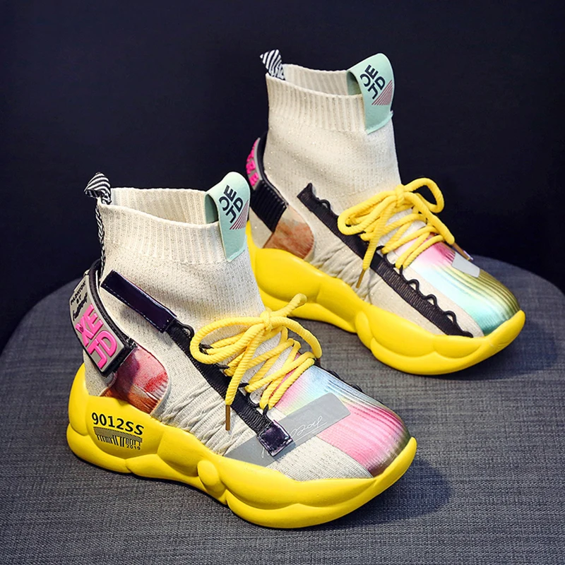 Для женщин Коренастый спортивная обувь на платформе женские Повседневное