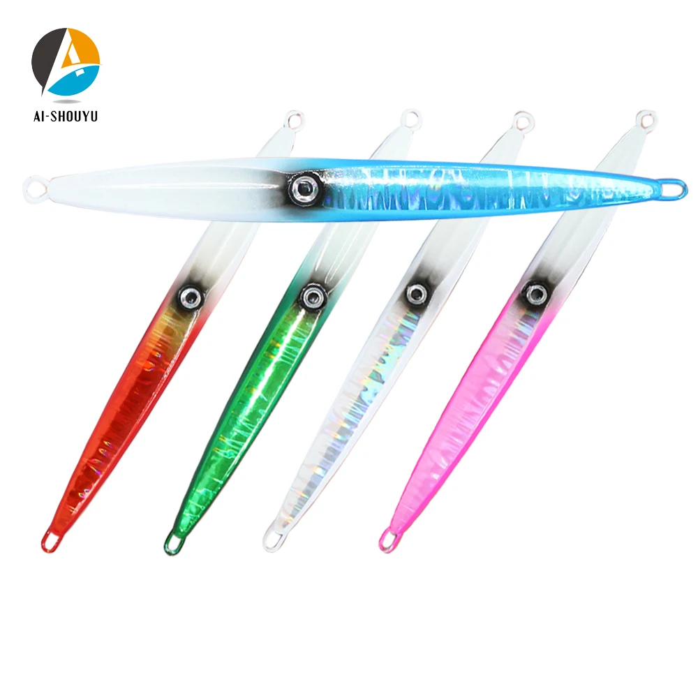 

AI-SHOUYU New Model 1pc Fast Fall Jig lures 40g 60g 80g 100g Metal Jigging Lures Luminous lead fish Crankbait Fishing Tackle