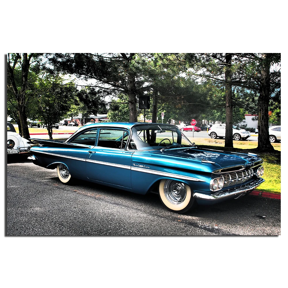 Винтажный автомобильный постер Chevrolet Bel Air Настенная картина для гостиной