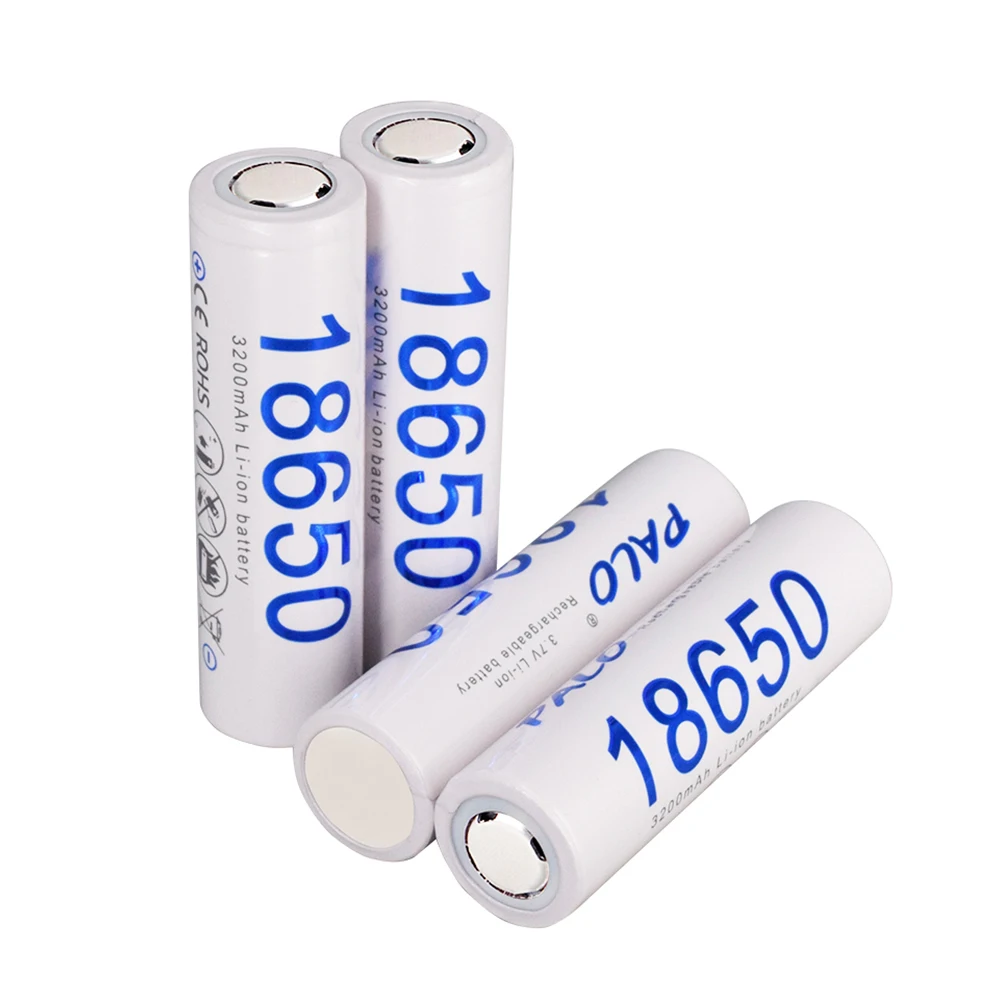 PALO 16-30 шт 18650 литий-ионный аккумулятор 3,7 V 3200mAh для аккумуляторов фонарика+ коробка для хранения