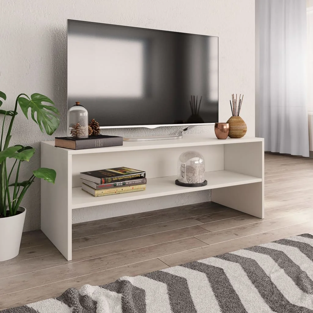 

Hot Modern Tv Stand Living Room Furniture High Quality VidaXL White TV Table Cabinet Tv Mount Stand Durable 100x40x40 Cm