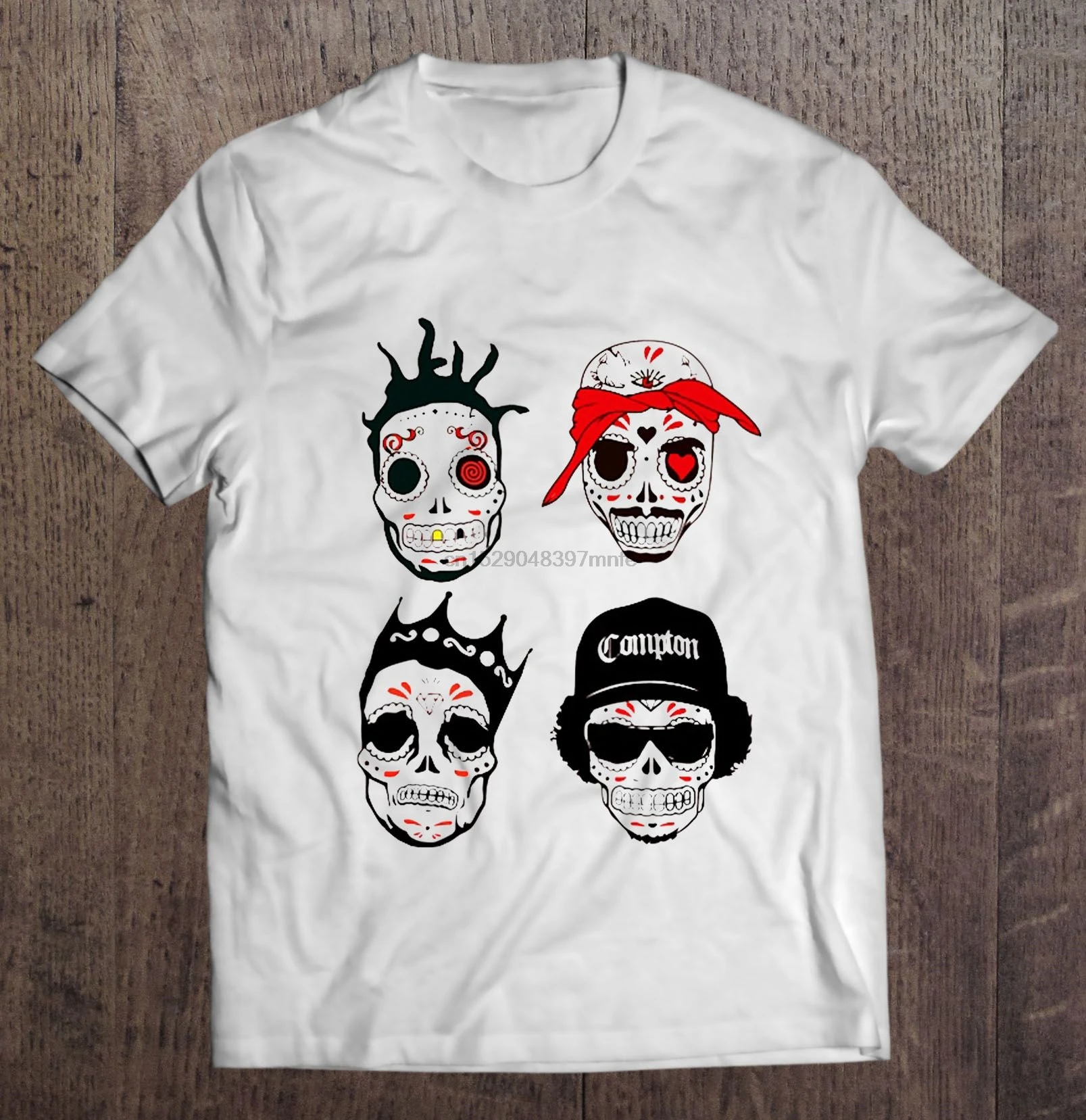 Men T Shirt RIP MCs Gangsta Rapper Sugar Skull Women t-shirt | Мужская одежда