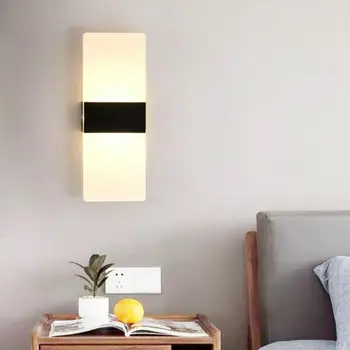 

Aluminum Wall Lamp LED Acrylic Key Minimalist Living Room Study Bedroom Bedside Lamp Corridor Hotel Bedside Balcony Lamp 6W