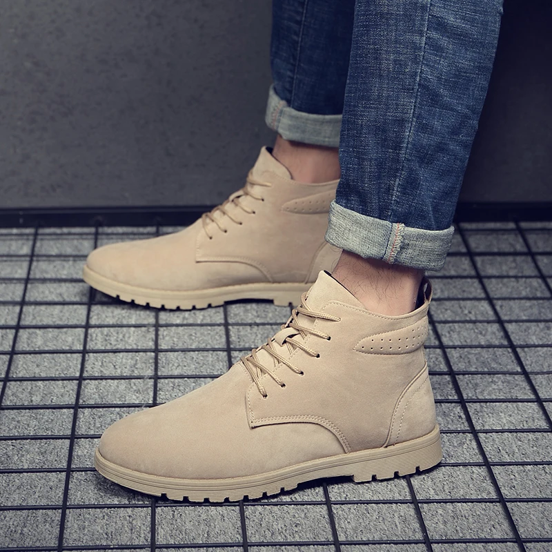 New Men Fashion Lace-up Ankle Boots High Quality British Boot Autumn Winter Male Botas Waterproof Outdoor Shoes Size 44 |