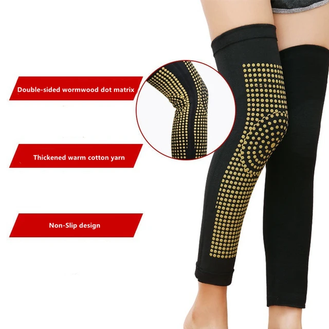 2Db Féreghordó Hosszú Térd Párnák Téli Meleg Térdtartó Láb Kompressziós Hüvely Támogat - Image 5