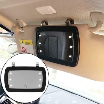 

6-LED Car Interior Mirror Portable Car Makeup Mirror Black Clip On Sun Visor For Car /Truck/Automobile Car-styling