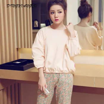 

Pajamas ladies breathable milk silk ladies' home wear long-sleeved trousers home service two-piece ladies pajamas Dingxiamgyu