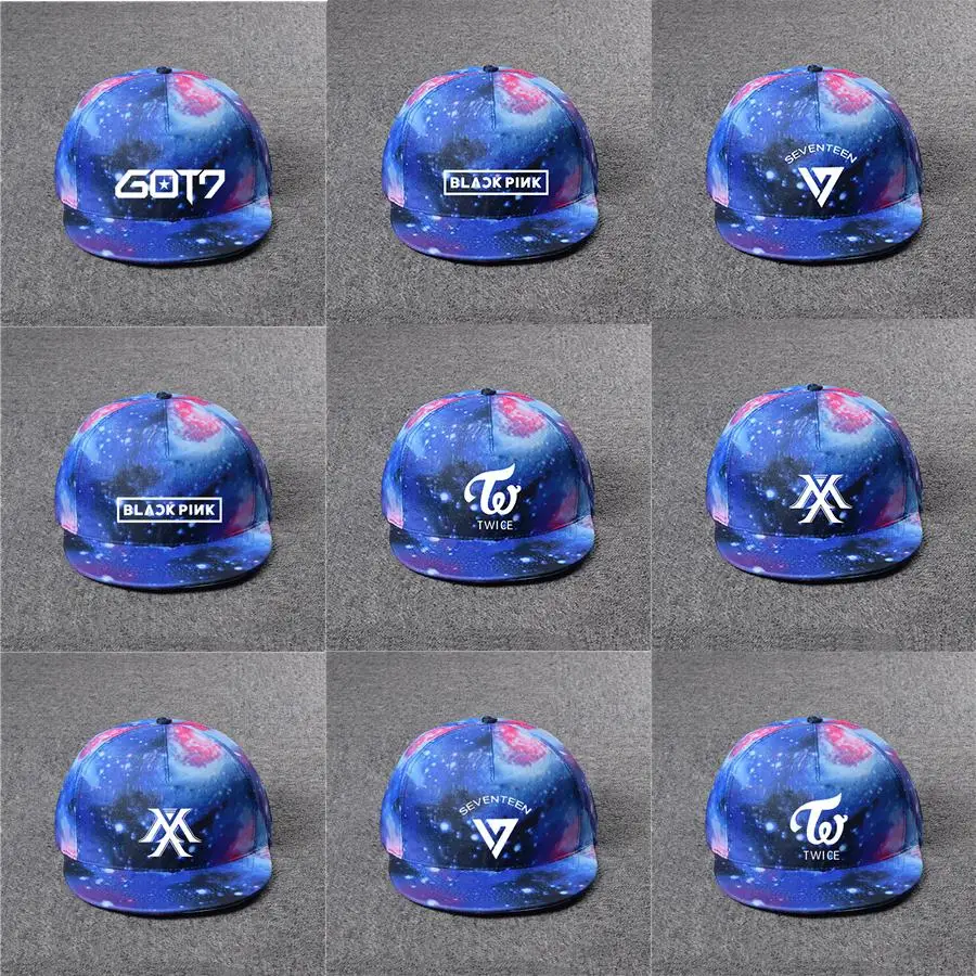 

JCF-MZ003 KPOP BLACKPINK GOT7 SEVENTEEN MONSTA X TWICE Album Baseball Cap Hip-hop Cap For Men Women Unisex Hats