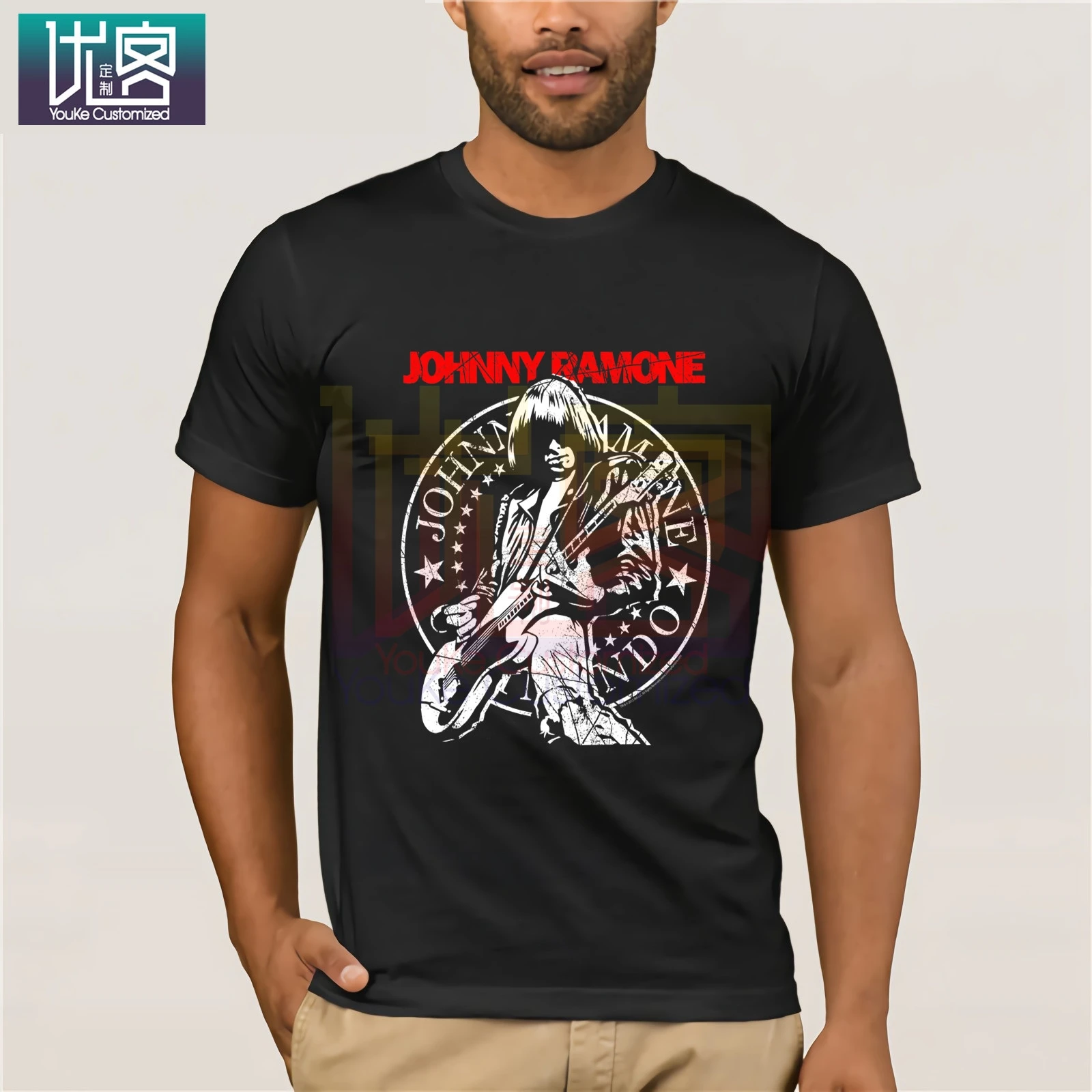 

Cinderblock Johnny Ramone Men's Graphic Short Sleeve T-Shirt Funny Tees Cotton Tops T Shirt Funny Tees Cotton Tops T Shirt