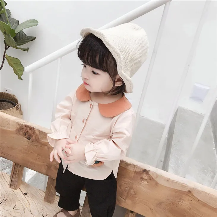 Special Section Rebate Does Not Change Cy-2910 Spring Korean-style-Year-Old Baby Girls Childrenswear Pocket Shirt Recruit