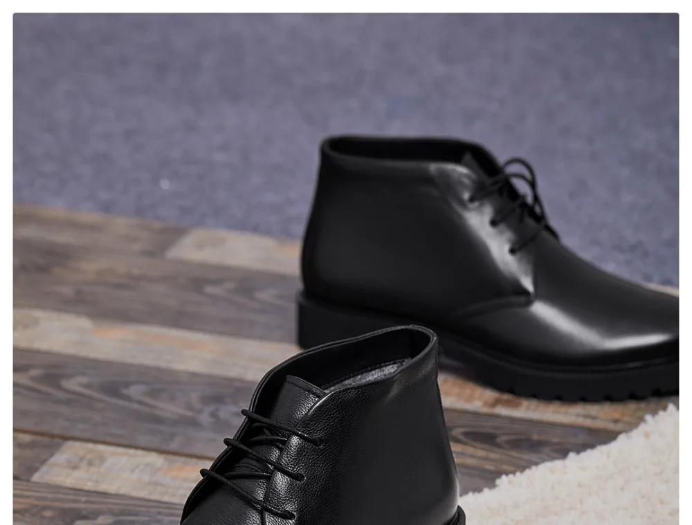 Xiaomi QIMIAN/мужские ботинки из вельветовой шерсти; теплые кожаные ботинки; первый слой из воловьей кожи; Ботинки martin; короткие ботильоны
