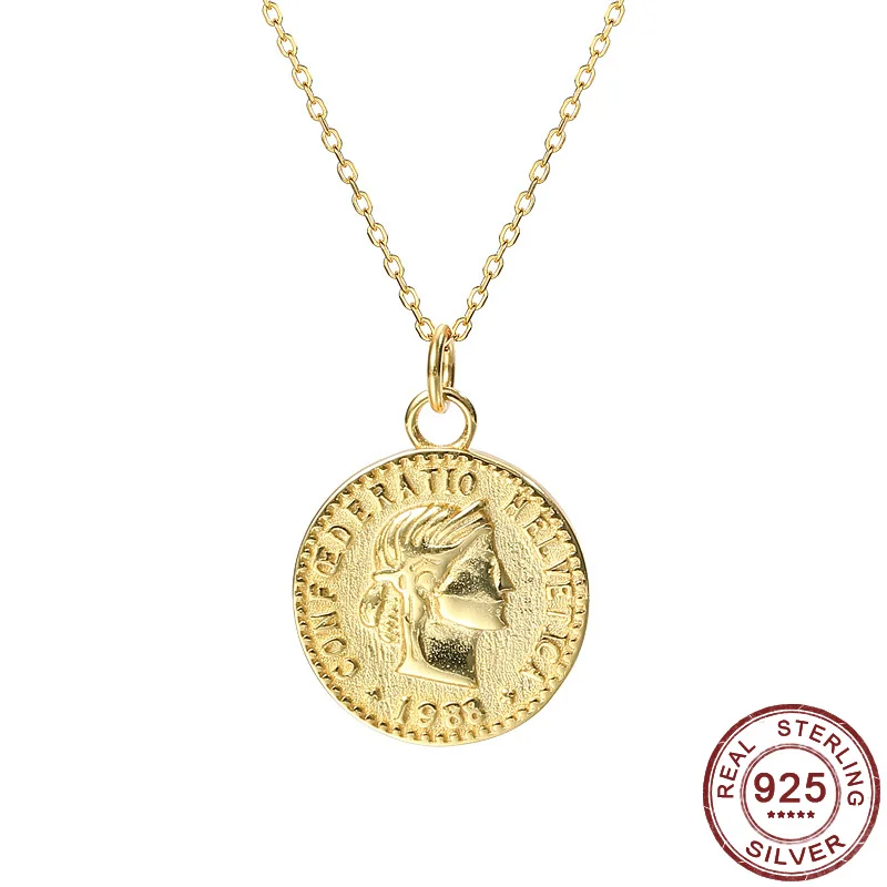 Винтажная подвеска в виде серебряной монеты из стерлингового серебра 925 пробы