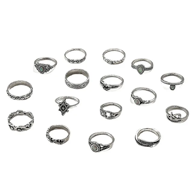 Boho Yin Yang Knuckle Ring Set For Women – Silver & Gold Color Alloy Vintage Style