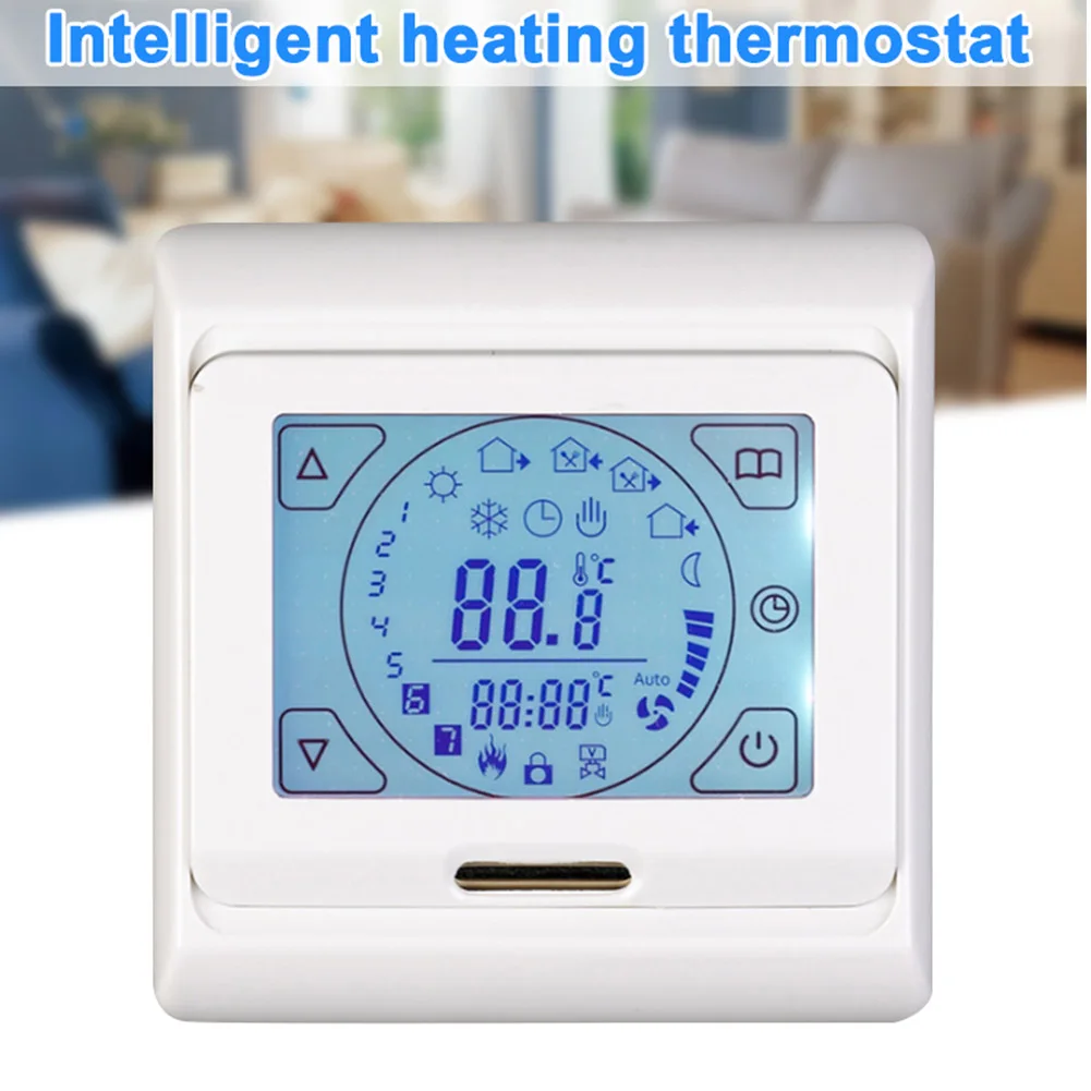 

Digital Thermoregulator Floor Room Home Temperature Sensor Touch Screen Heating Thermostat Warming Electric Programmable LCD