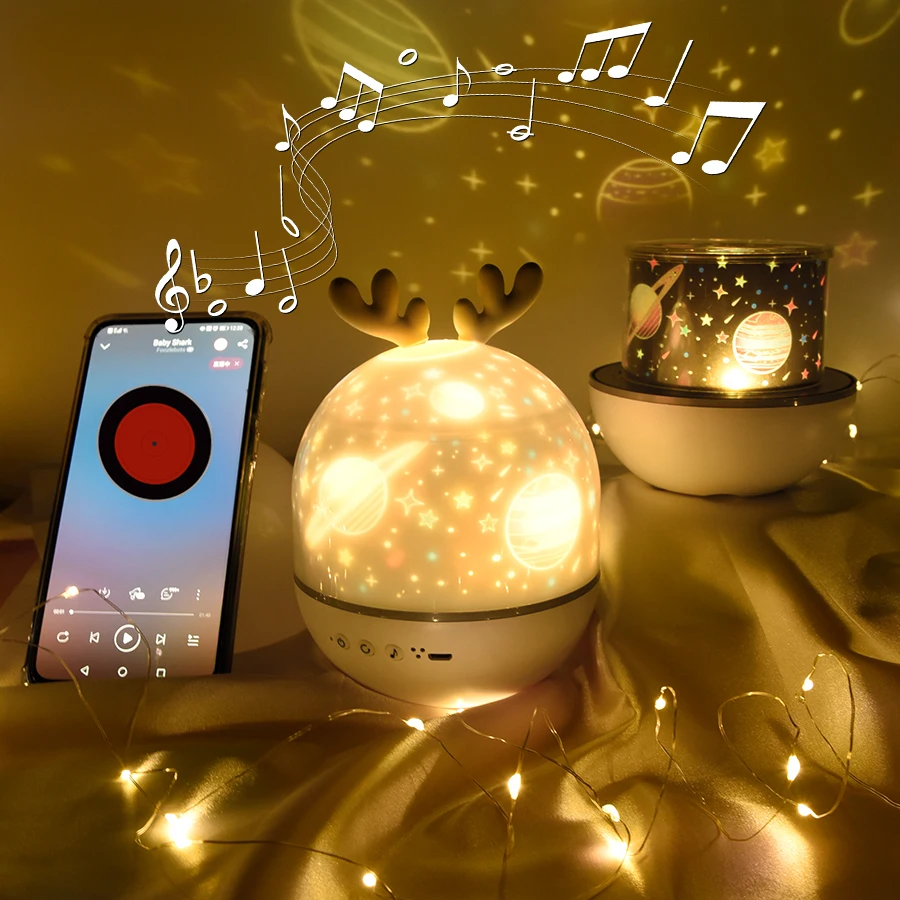 Waarschuwing Het kantoor pauze Herten Muziek Projector Lamp Nachtlampje Met Bt Speaker Sterrenhemel Ster  Draaien Slaapkamer Bedlampje Decor Kerst Kids Baby gift _ - AliExpress  Mobile