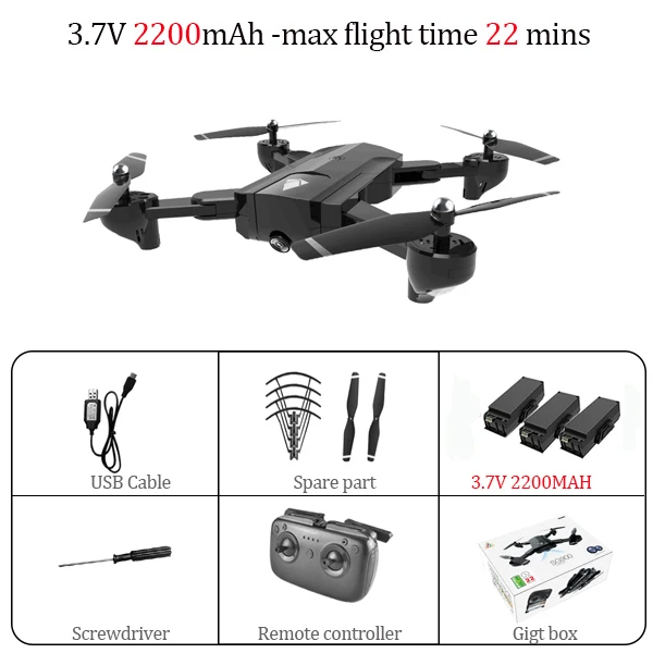 2200mah 3B gift box Sg900 X192 Квадрокоптер с 720 p/4 K Hd камерой вертолет Gps фиксированная точка Wifi Fpv дроны следуем за мной режим Vs H501S SG900S SG106 - Цвет: 2200mah 3B gift box
