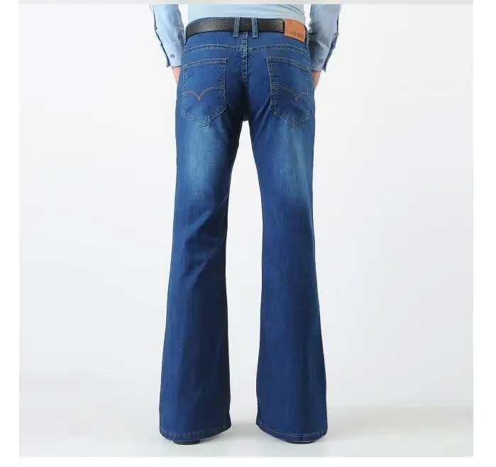 Calças de brim masculinas primavera vintage flare jeans calças compridas