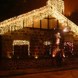 5M Street Garland House Curtain Icicle String Lights Droop 0.4-0.6m AC110V/220V Street House Garlands Christmas Lights Outdoor