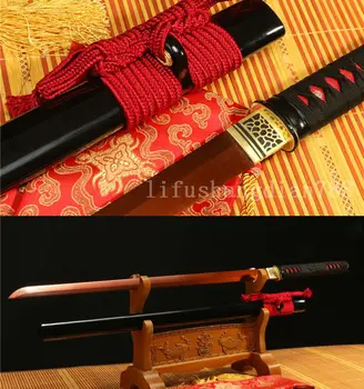 

1095 CARBON STEEL RED JAPANESE NINJA SWORD BATTLE READY SMALL TSUBA