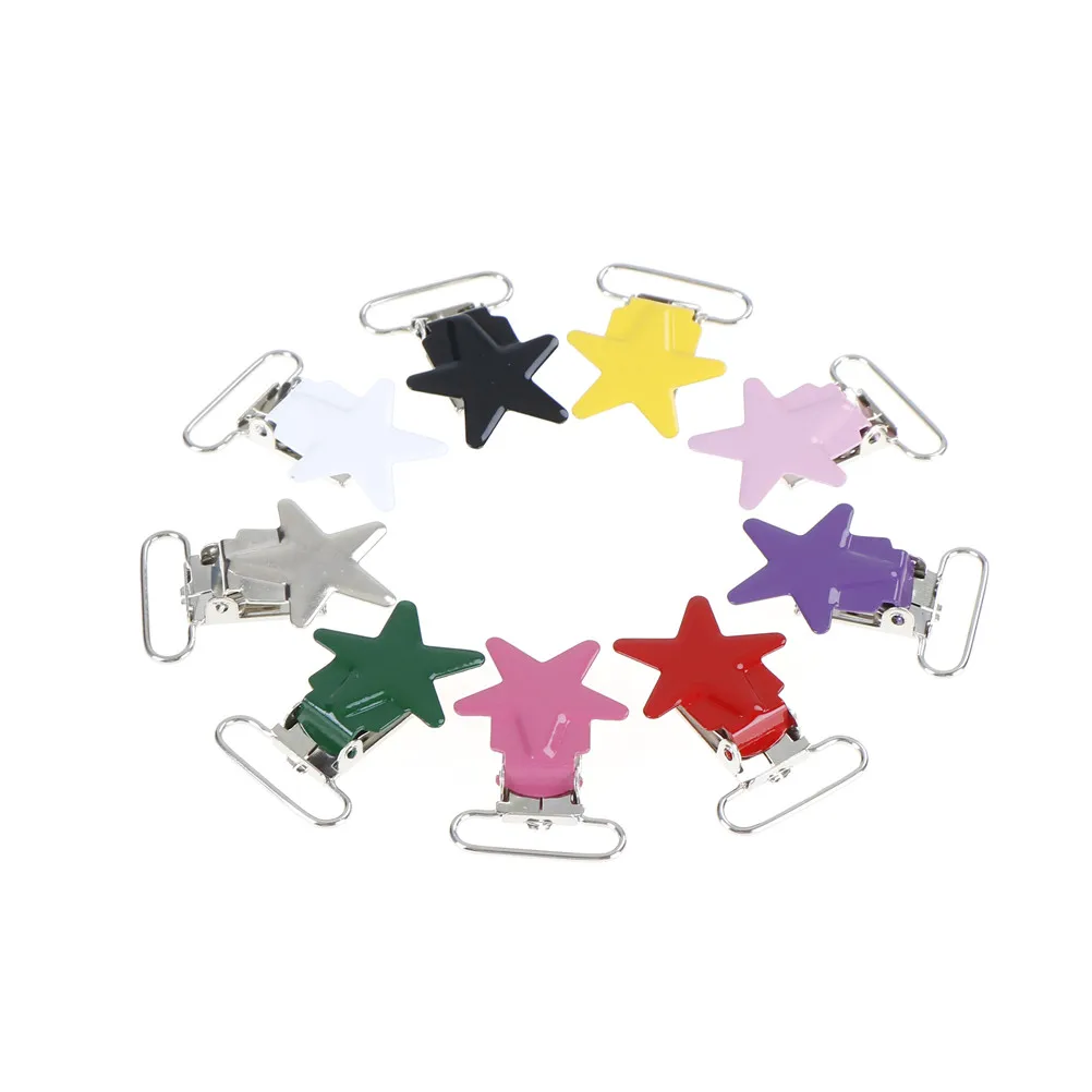 5pcs/lot Baby Pacifier Clip Soother Teether Star Shape Safe Holder Saliva Towel Support Anti Fall Cute Clips Newborn Infant Feed