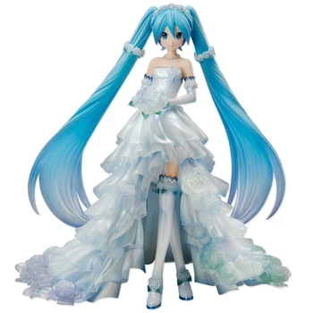 

1/7 Hatsune Miku Anime Action Figure Model 25CM PVC Wedding Dress Ver. Sexy Girl Statue Collection Toy Desktop Decoration Figma