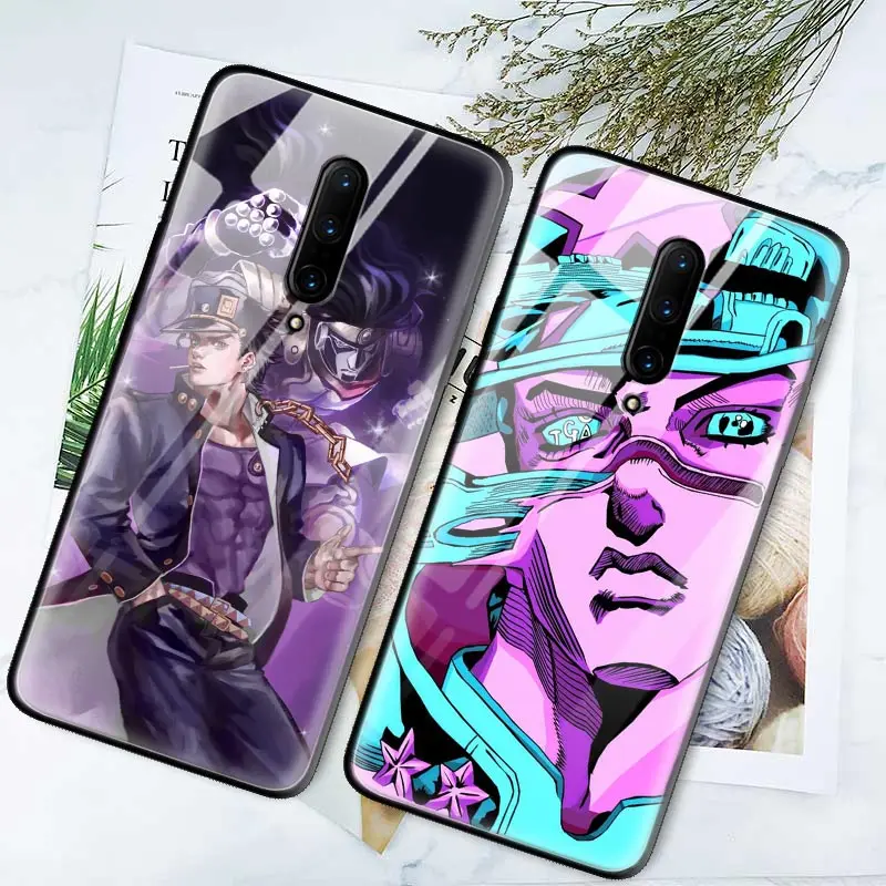 JoJo невероятное приключение закаленное Стекло чехол для OnePlus 7 7Pro 7Pro5G 7T 7TPro силиконовый край чехол для телефона, аксессуар