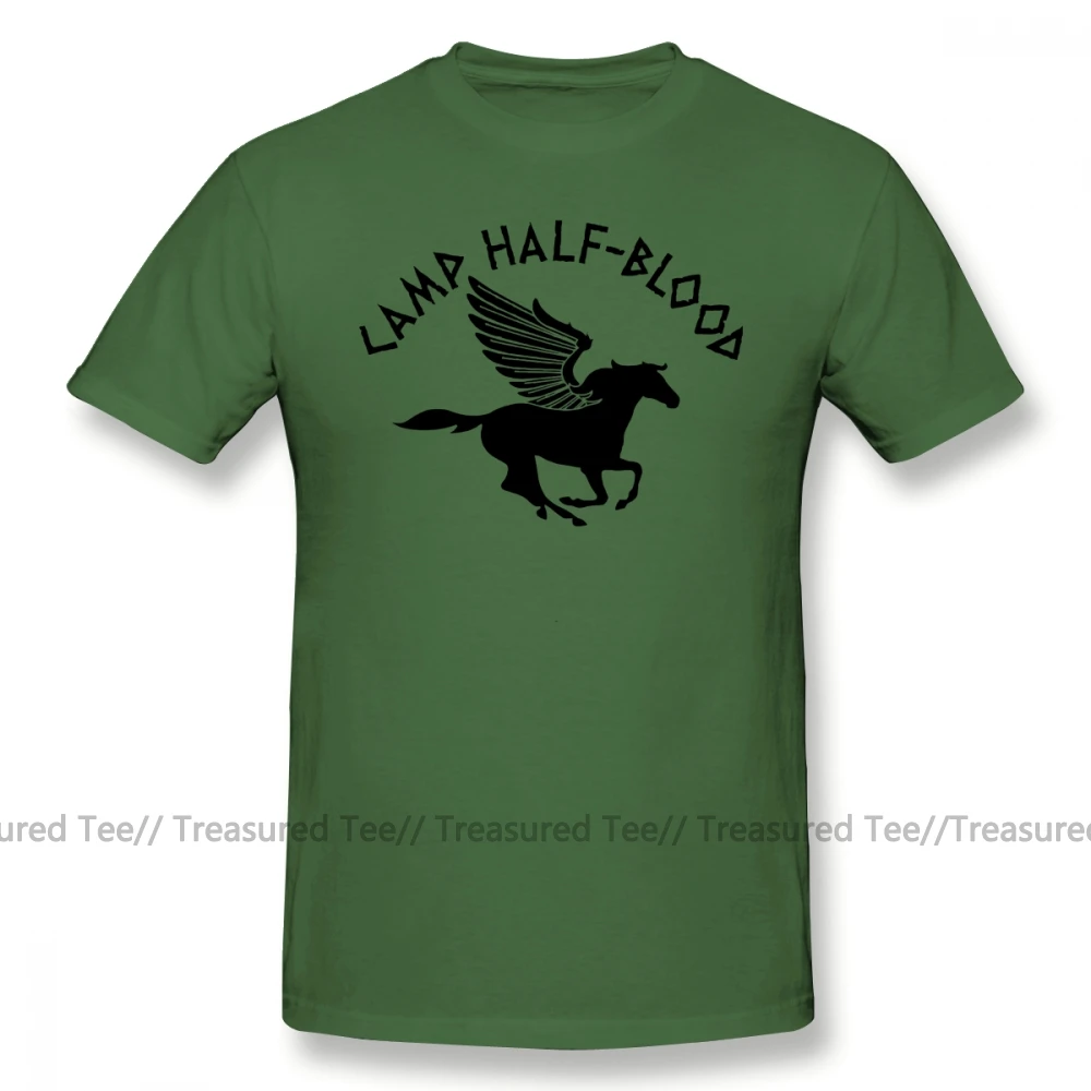 Перси Джексон Футболка Camp Half Blood Футболка мужская летняя футболка забавная 4xl 100 хлопок короткий рукав принт футболка - Цвет: Army Green