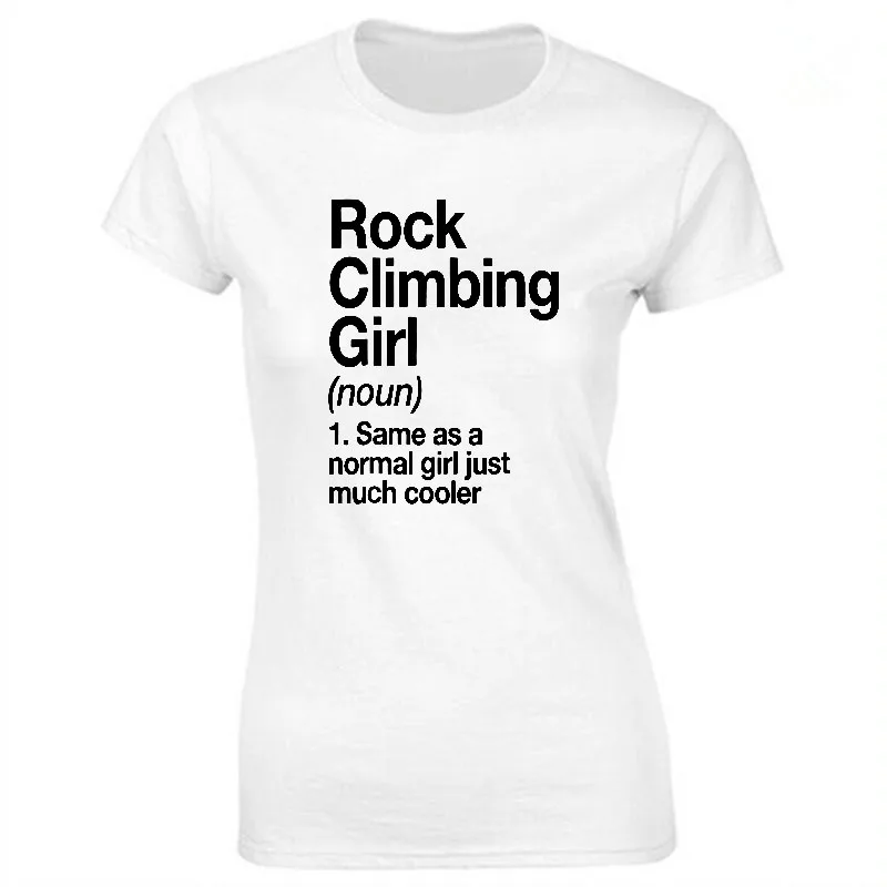 Хлопковая Повседневная футболка с принтом для скалолазания девушек Женская