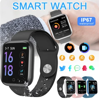 

Smart Watch Bluetooth Health Tracker 1.3" Touch Screen Thermometer Sleep Monitor for Android/iOS