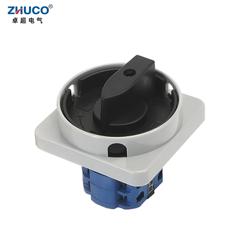 ZHUCO 로터리 캠 스위치, 전원 차단 노브 절연 마스터 스위치, SZW26-20 2GS-H 68x68mm 패널, 2 위치, 2 극 0-1 20A