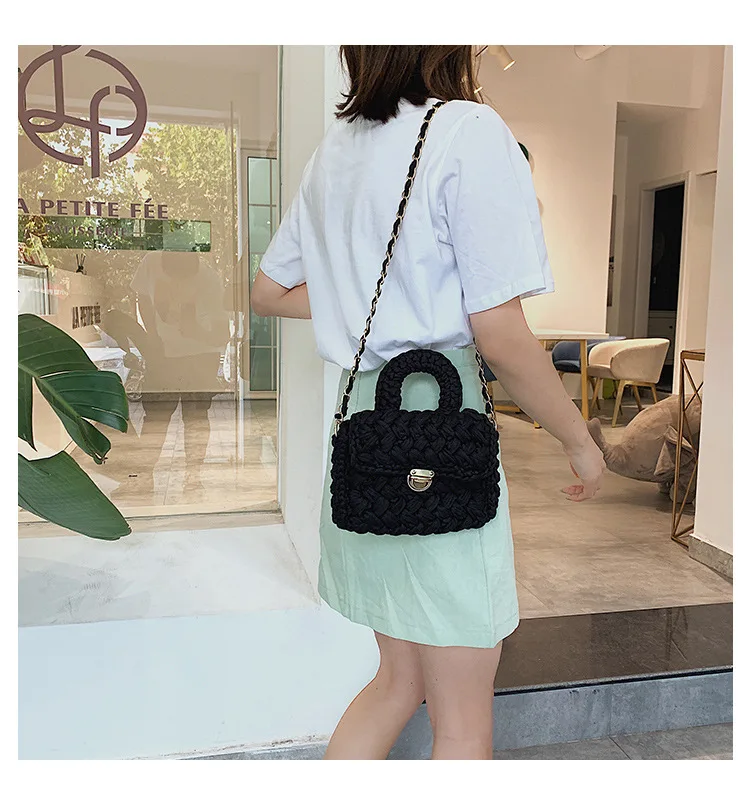 Маленькая квадратная сумка, плетеные сумочки, новинка, сумка-мессенджер, летняя, маленькая, модная, эффектная сумочка