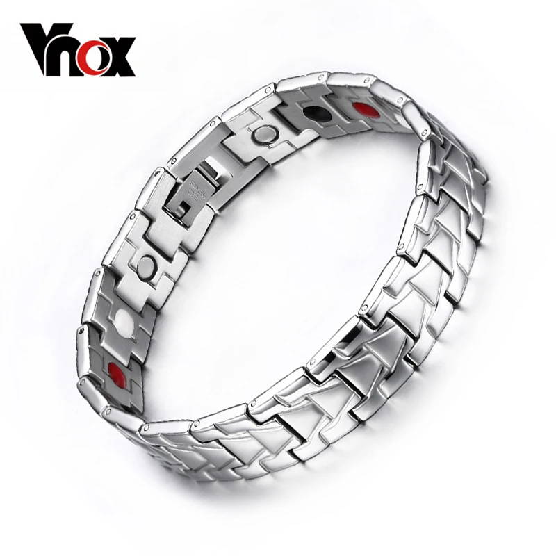 Vnox Магнитный браслет для Для мужчин здоровый Средства ухода Нержавеющая сталь цепи Free Box