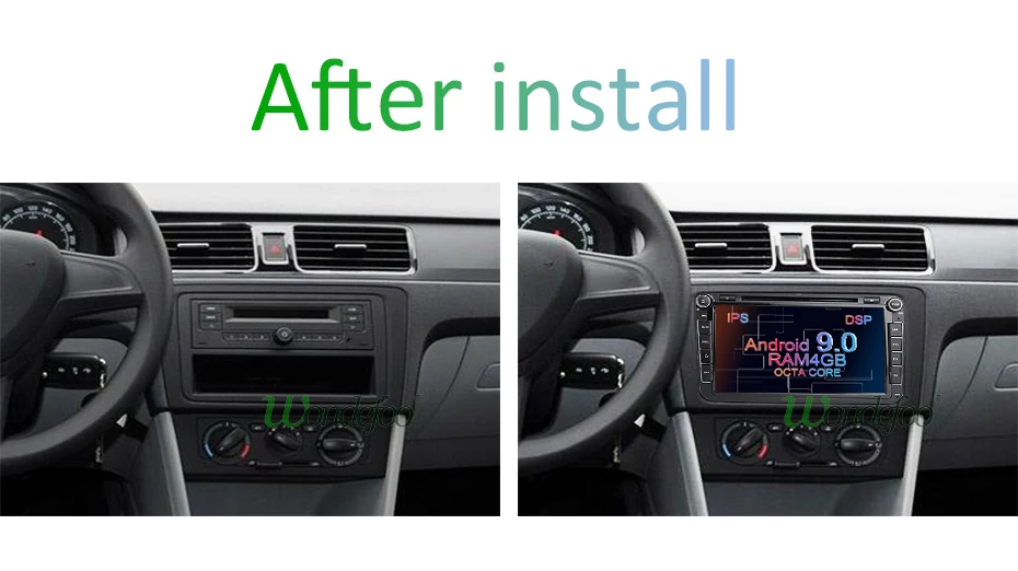 Sale IPS Android 9.0 DSP 64G 2 DIN Car GPS Radio For Rapid Yeti VW passat b6 golf 4 5 6 polo tiguan Seat Altea Toledo BORA DVD PLAYER 5