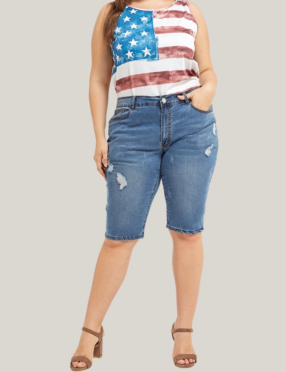 

Plus Size Skinny Jeans Women Fashion Casual Knee Length Denim Jeans Nature Waist Pencil Pants Washed Summer Mom Jean Femme Pants