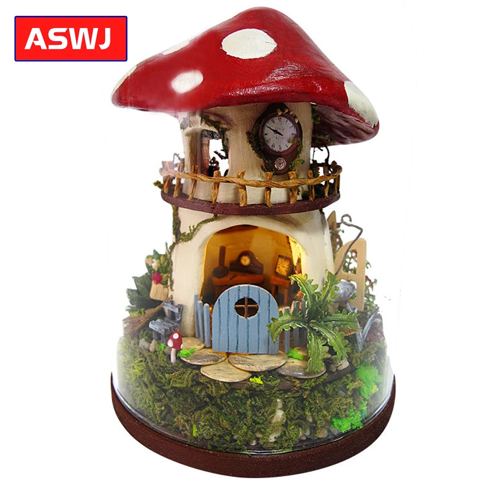 

DIY Cabin Micro Landscape Model Educational Toy miniature dollhouse With Furnitures Wooden House For Children Birthday Gifts