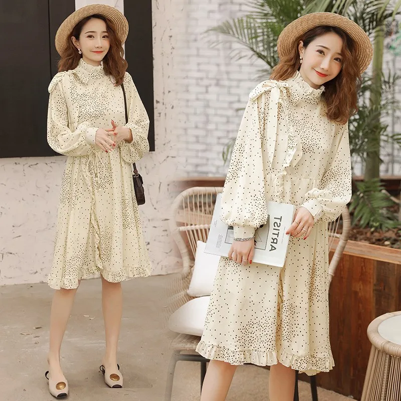 

Pregnant Women Summer Wear Dress 2019 New Style Korean-style Fashion Fairy Immortal Short Sleeve Maternity Dress Female Summer t