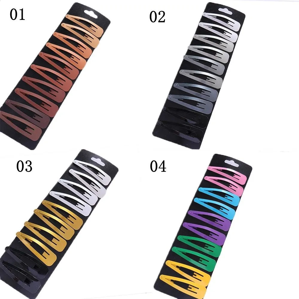 10Pcs Baking Paint Hair Clips for Girls BB Hairpins Snap Barrettes Headbands Hairgrips Simple Baby Headwear 3