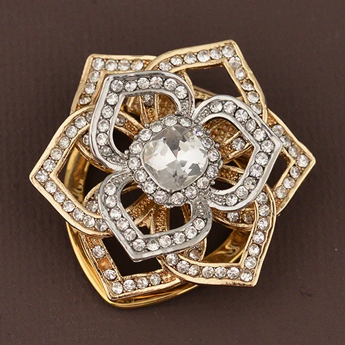 YRUI Jewelry Brooch Alloy Diamond Bauhinia Pin Scarf Buckle Dual-use Men and Women Clothing Accessories Size 6 6CM Yellow 